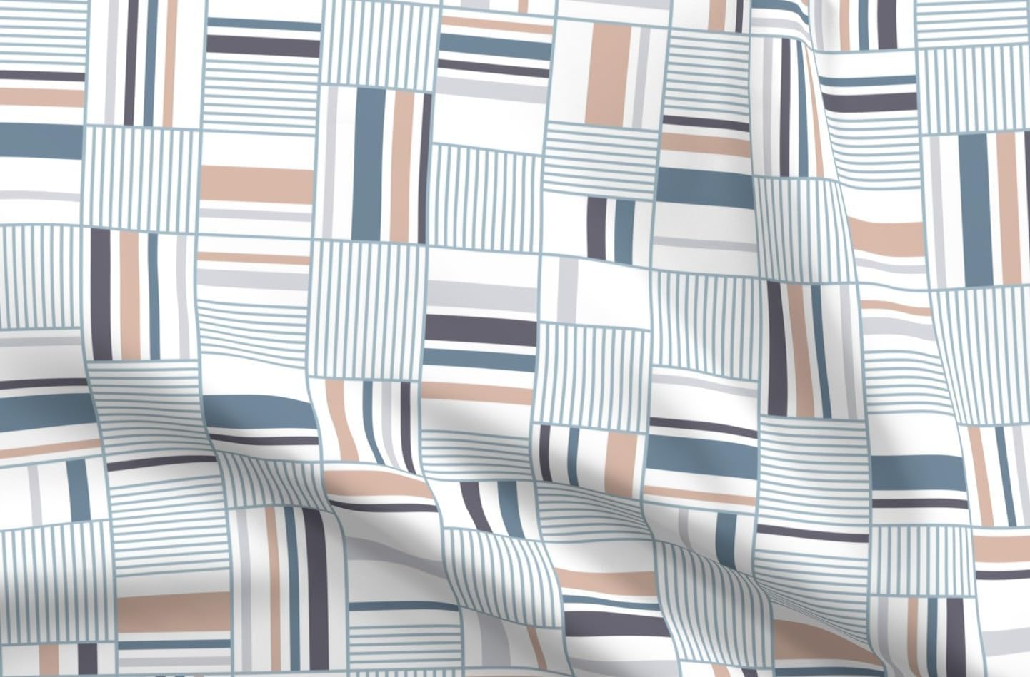 Spoonflower Fabric - Pink Blue White Preppy Coastal Classic Beach Colorful Summer Nautical Printed on Petal Cotton Fabric Fat Quarter - Sewing Quilting Apparel Crafts Decor