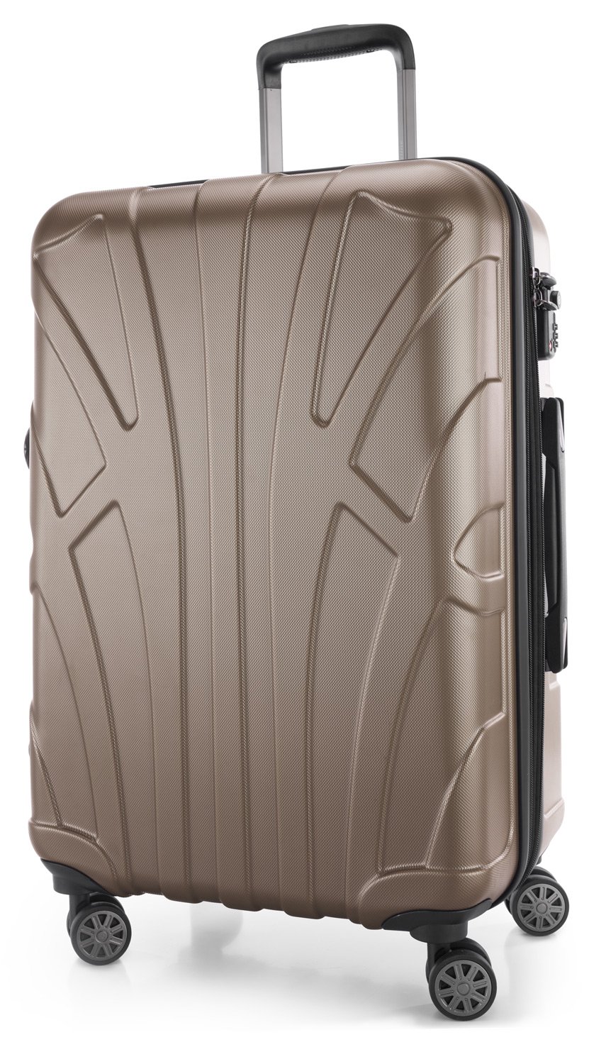 Suitline – 4er Set aus Handgepäck, mittelgroßer Koffer, großer Hartschalen-Koffer, übergroßer Reisekoffer Trolley Rollkoffer, TSA, 100% ABS Matt