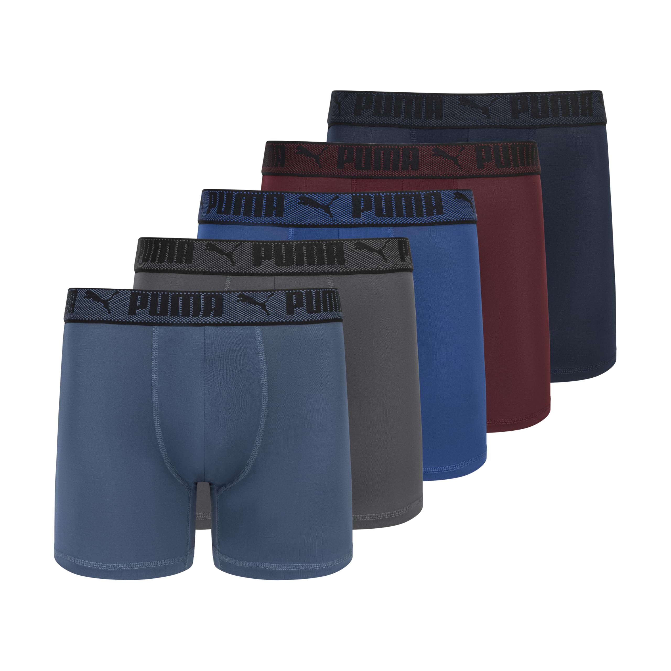 PUMA Men's Training Fit Anti-Odor 5 Pack Boxer Briefs