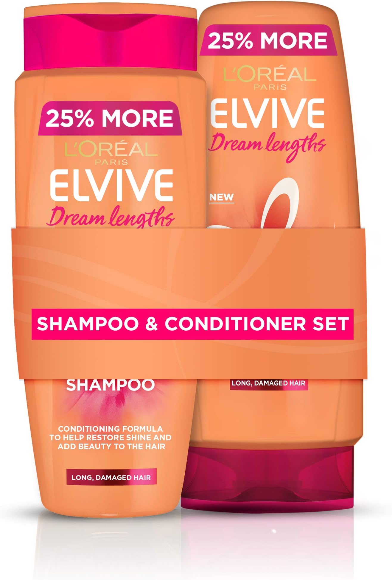 L'Oreal Elvive Dream Lengths Long Hair Keratin Shampoo & Conditioner Set 500 ml