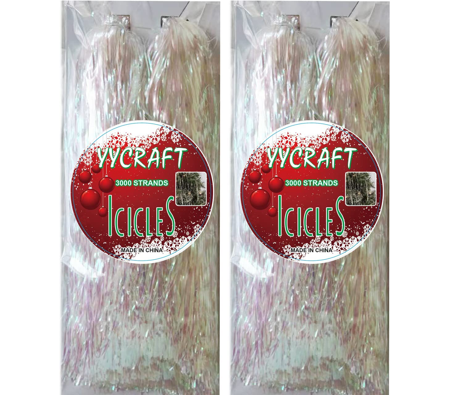 YYCRAFT Lametta-Eiszapfen Orange – Glänzende Weihnachtsdeko Für Baum, Fenster & Mehr