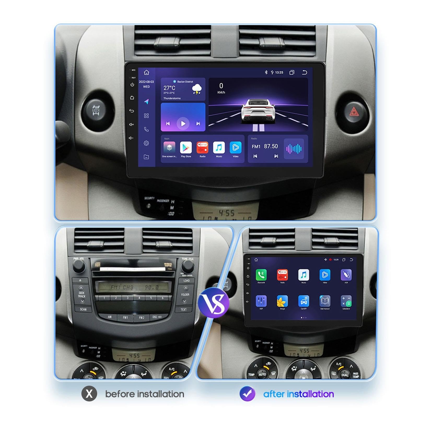 Autoradio Double DIN 9" pour Toyota RAV4 2006-2012