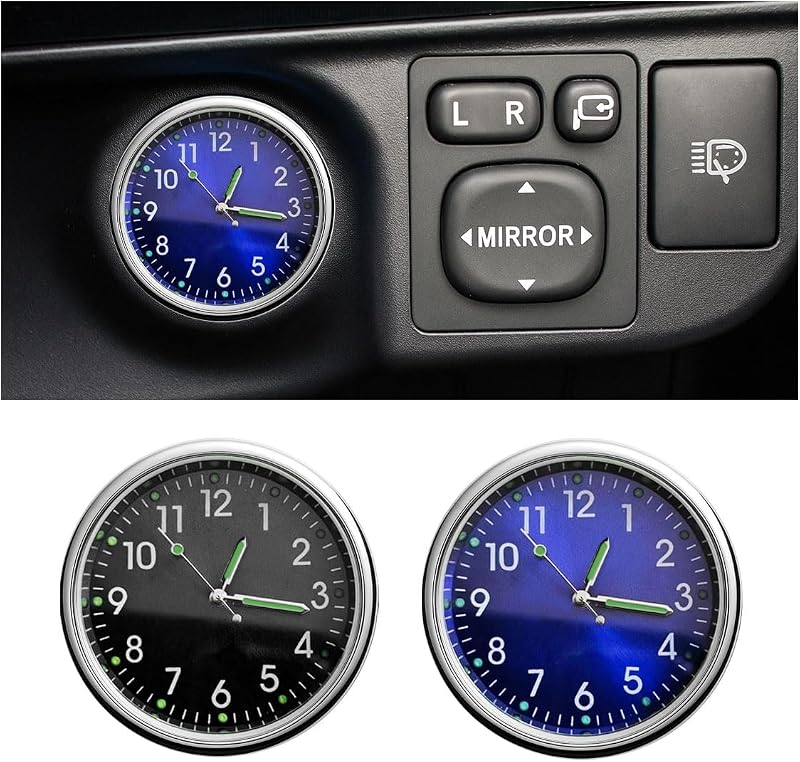 Relógio analógico automotivo GLSOWEE com iluminação e adesivo – 2 unidades