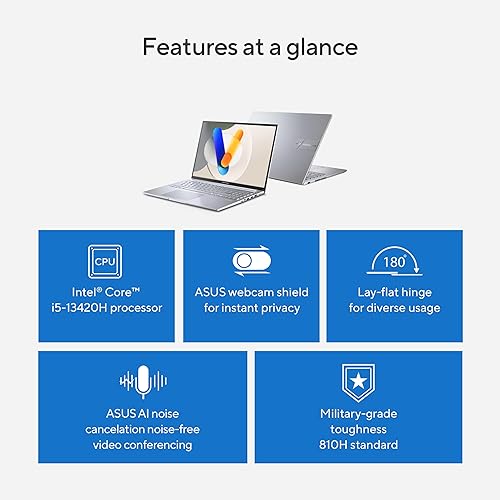 Miniatura 3 de ASUS Vivobook 16 Laptop, pantalla WUXGA de 16 a 60Hz, Intel Core i5-13420H, gráficos Intel Iris X, memoria de 16 GB, almacenamiento de 512 GB,