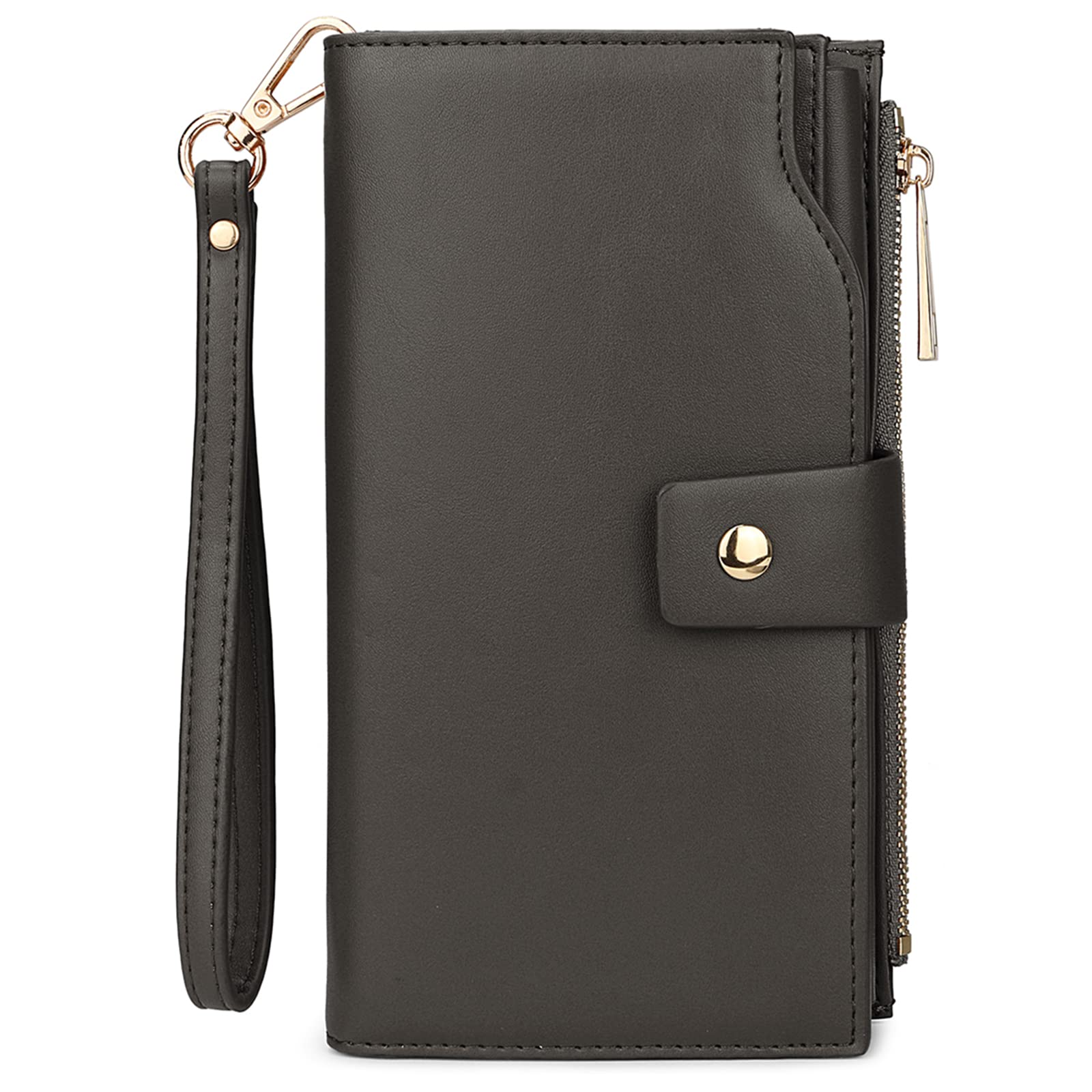 Uromee Wallet Women Vegan Leather RFID Blocking Large Ladies Wristlet Purse Card Holder Organizer Clutch