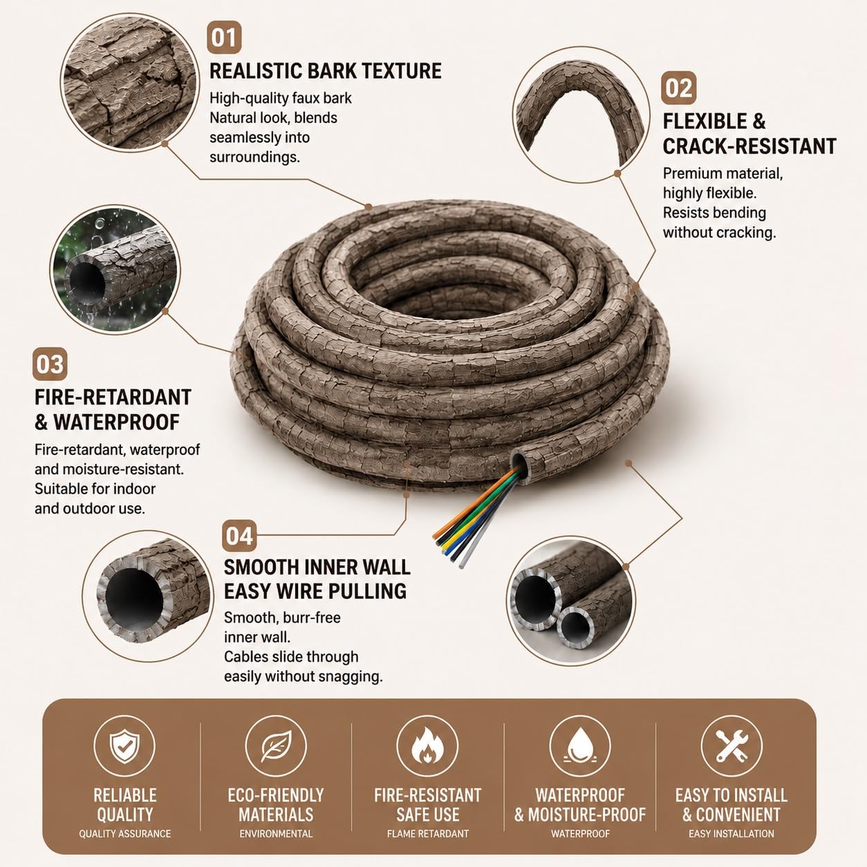 Rattan-Kunstbaum-Kabelkanal Für Den Außenbereich