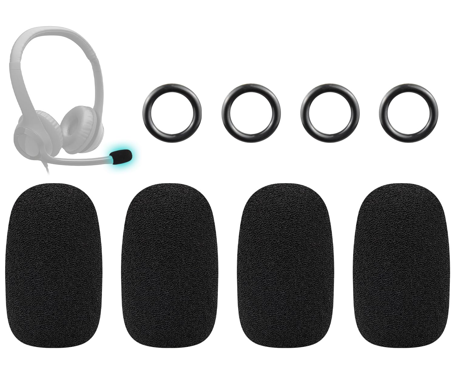 SOULWIT Lot 4 Bonnettes Mousse Anti-Pop Pour Casques Logitech G432, G733, H390, Zone Series | Protection Micro Anti-Vent