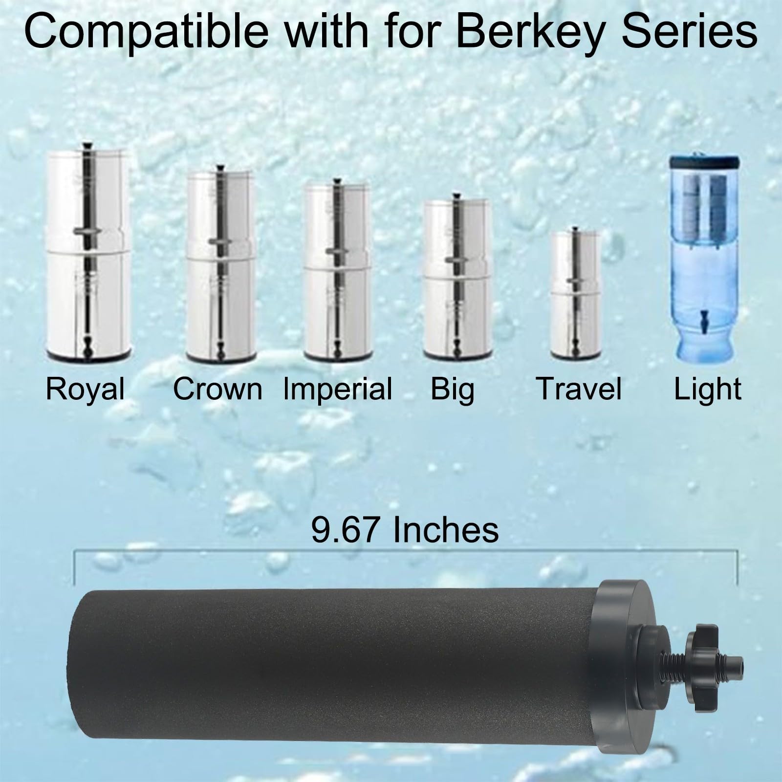 Water Filter Replacement Outdoor Water Filter Element, Black Purification Elements Purifier Replacements For Home Travel Outdoor Enjoy Clean Drinking Water During Outdoor Activities