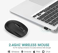Vista 5 de Rii 10-Pack Wireless Mouse,2.4G Portable Computer Mice for PC, Laptop, Windows,Office Included Wireless USB dongle (Black)