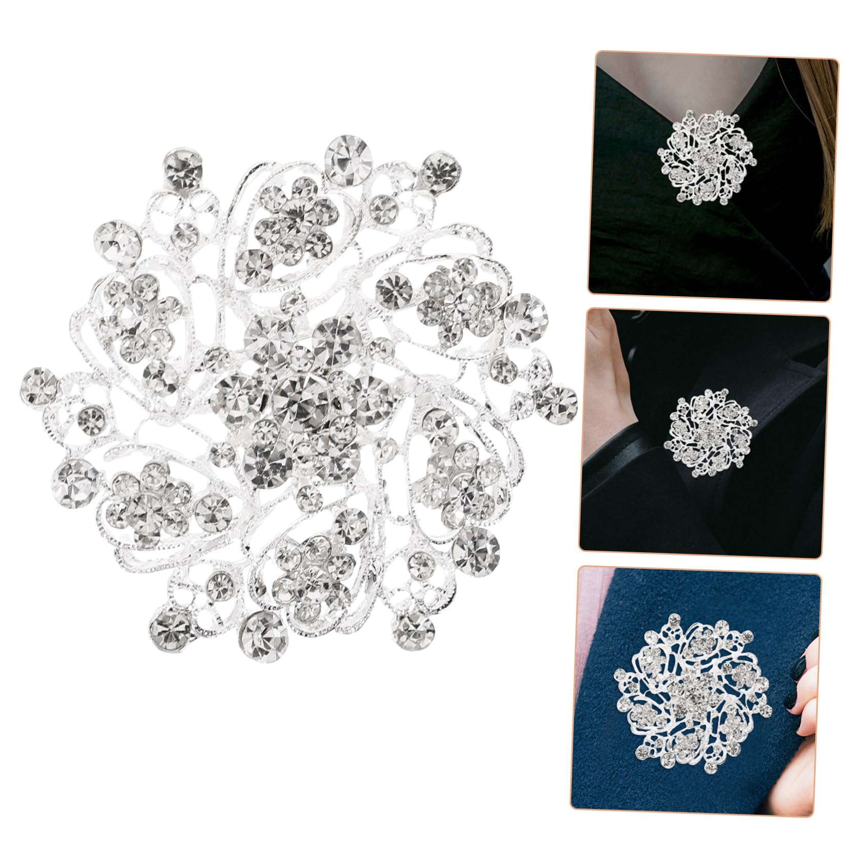 Broche de Flores de Diamantes de Mina de Metal para Mujeres Part de Solapa Decorativa