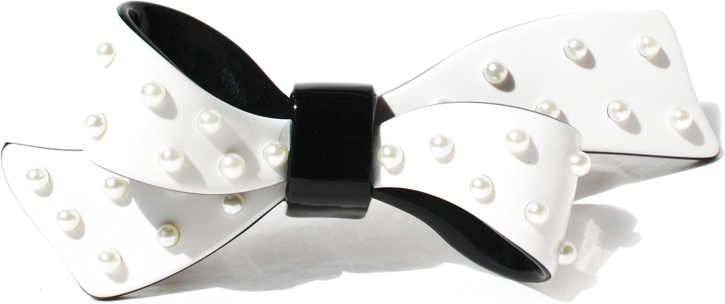 White Bow + Pearl Barrette, 1 Count