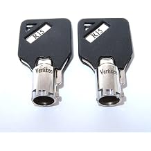 R15 Keys Compatible with Husky Milwaukee & Steel Glide R15 Tool Box Tool Chest Replacement Lock Keys, 2 Cut R15 Replacement Keys with Black Caps. VertikeeTM