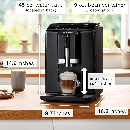 Miniatura 2 de Bosch Máquina de café y café totalmente automática serie 300  Espumador en taza, bebidas con leche OneTouch, 5 opciones de bebidas, molinillo de