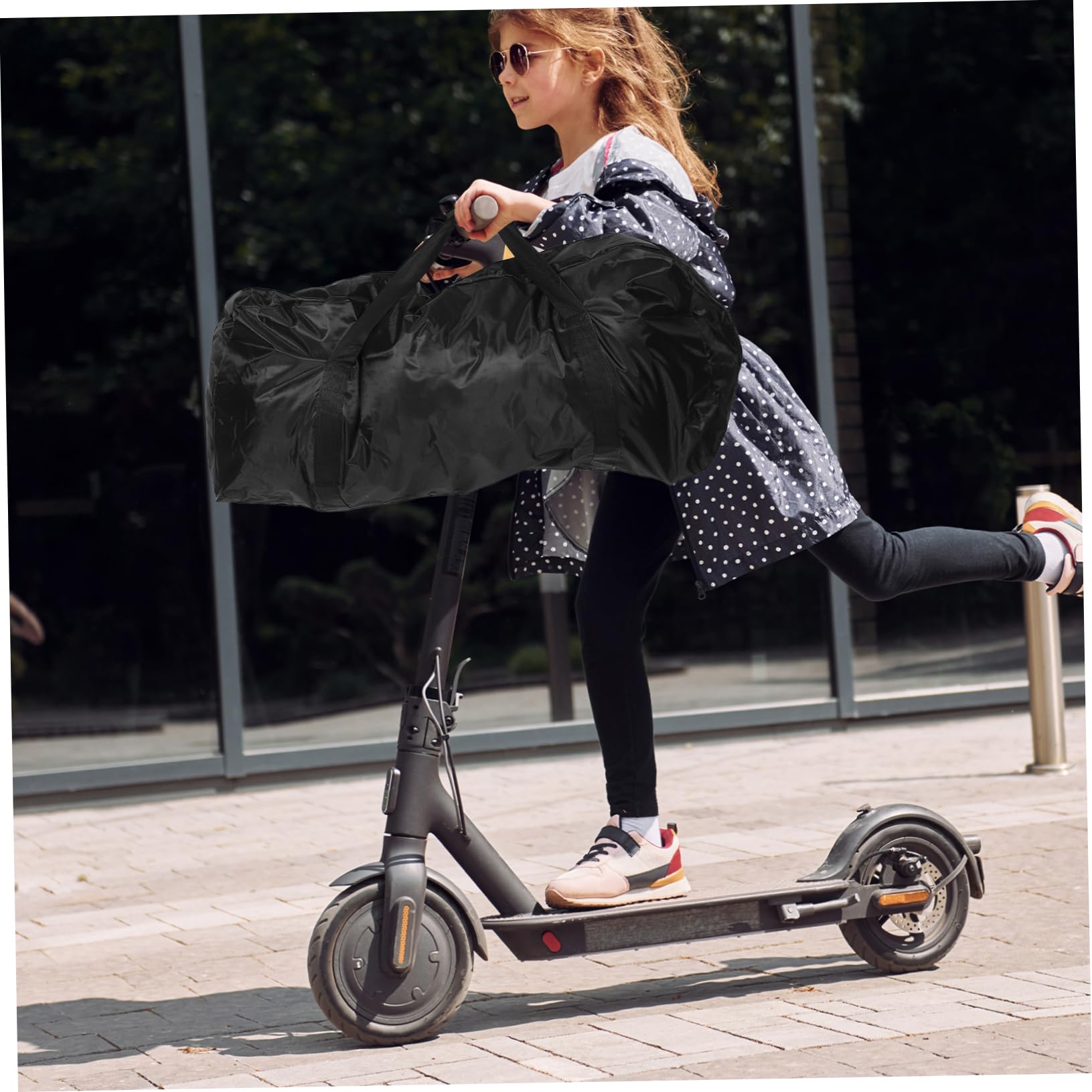 BESPORTBLE Sacoche de Rangement pour Trottinette Électrique en Nylon Noir Grosse Capacité et Protection Robuste pour Accessoires et Déplacements Urbains