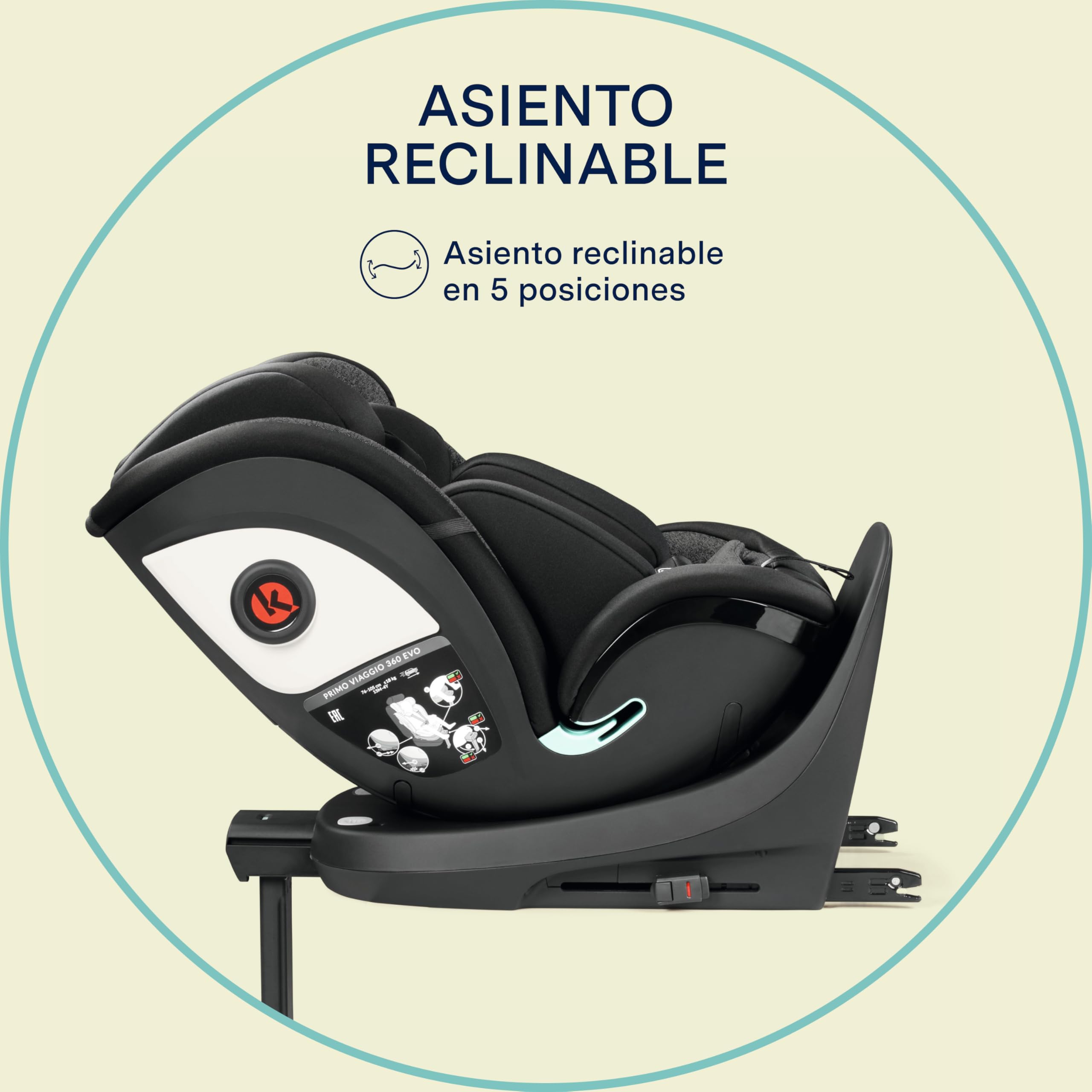 Peg Perego Primo Viaggio 360 EVO Silla de Coche Evolutiva All-In-One con ISOFIX, Giratoria, Reclinable, para Niños desde el nacimiento hasta 150 cm (0-12 años), 0-36 kg, Planet