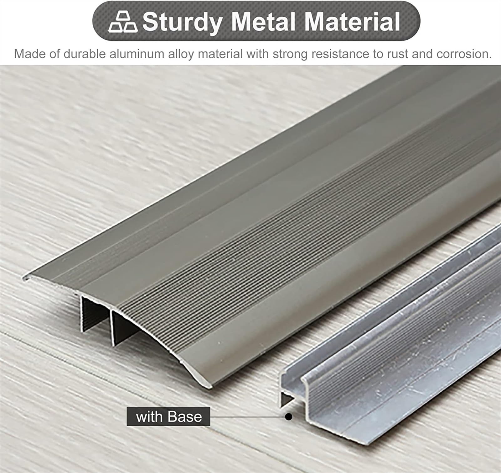 Profilo di Transizione, Striscia di Soglia, Transizioni dai bordi dei pavimenti in legno duro, porte di casa, riduttori for pavimenti seminterrati(Grey)