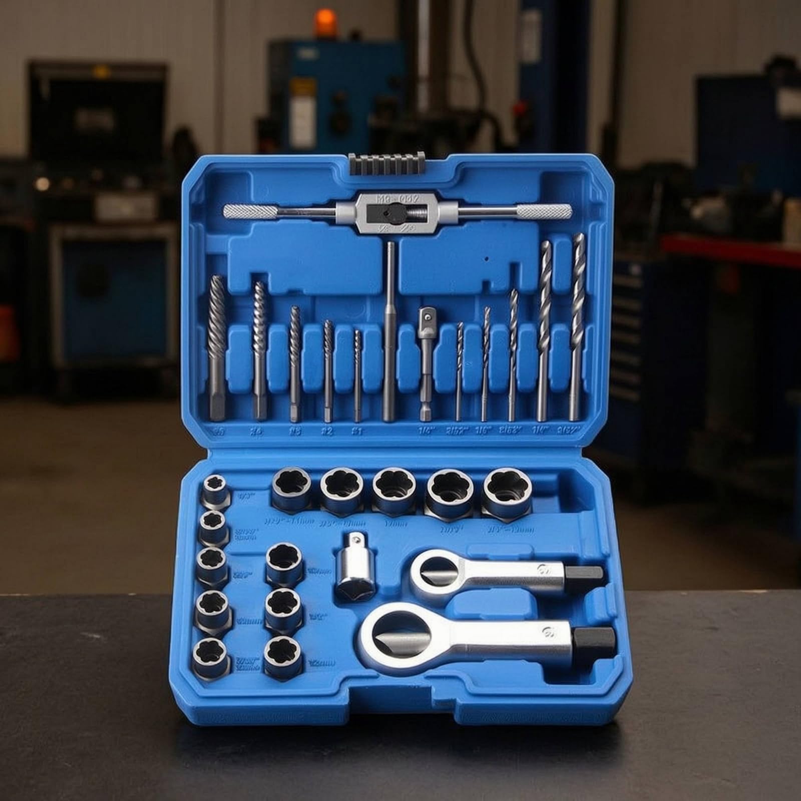 Set Estrattori Viti e Dadi Robusto Estrattori con Valigetta Compatto Bussole Estrattive per Artigiani, Officina, Garage, Riparazioni Domestiche, Blu