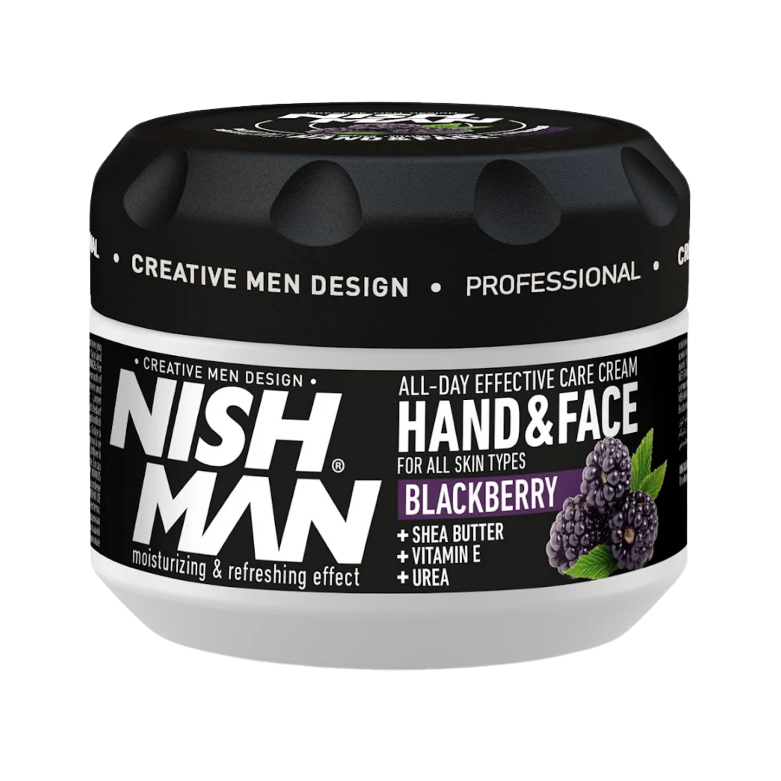 NISHMAN Hand and Face Cream - Blackberry 300ml - Hydrating, Nourishing, and Caring Cream for Healthy Skin - Ideal for Dry and Sensitive Skin
