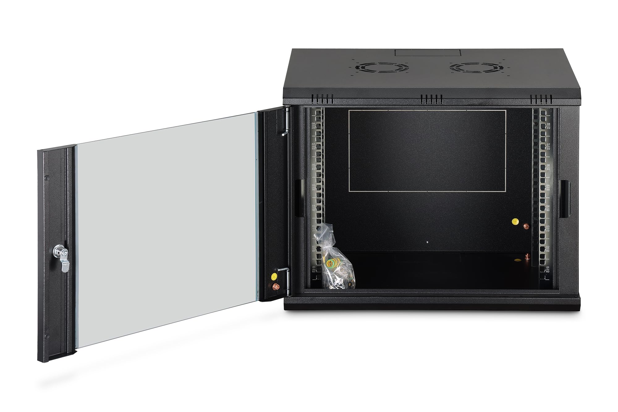 DIGITUS Armario de Red – Rack de 19" 9U – Sin Montar – Montaje en Pared – Profundidad: 450 mm – Profundidad útil: 320 mm – Capacidad de Carga: 60 kg – Puerta de Cristal – Serie Dynamic-N – Negro