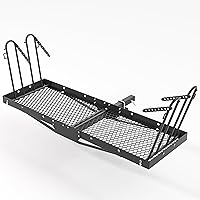 MaxxHaul 50641 2-in-1 Hitch Cargo Carrier & 2 Bike Rack, 500lb Capacity, 60x20", Fits 2" Receiver