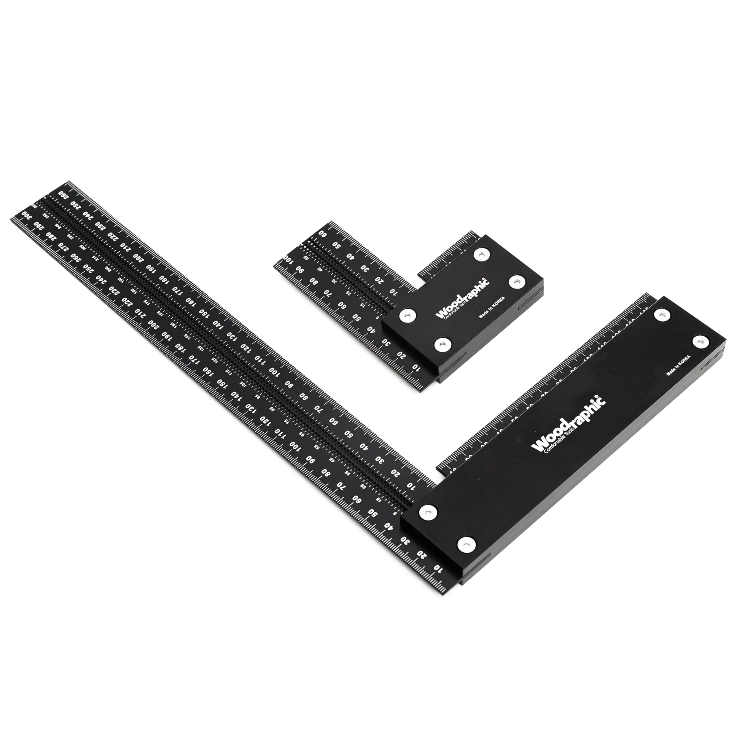 Woodworking Square Set - 100mm, 300mm, Precision Ruler -1