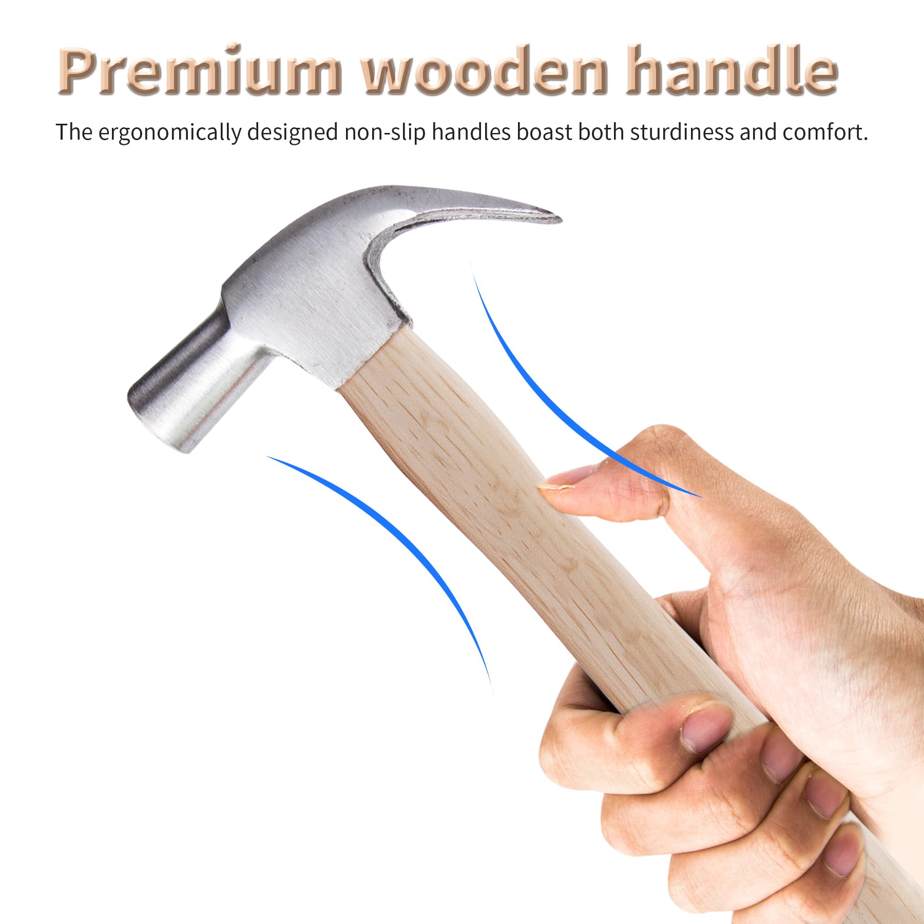 Premium Oak Hammer Handles - 40cm Long (2 Pack) -3