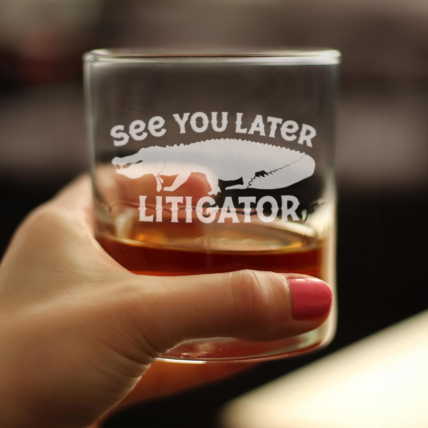 Bevvee See You Later Litigator - Whiskey Rocks Glass - Funny Lawyer Gifts for Law School Graduates - Set of 2-10.25 Oz Glass