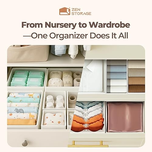 Miniatura 3 de Organizadores de cajones resistentes (paquete de 12)  Organizadores de cajones de tela y divisores para organización de guardería, organizadores de