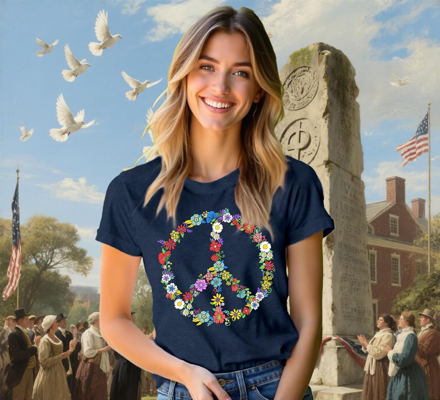 Equality Shirt for Women Human Rights T-Shirts Peace Sign Tee Tops - Image 5