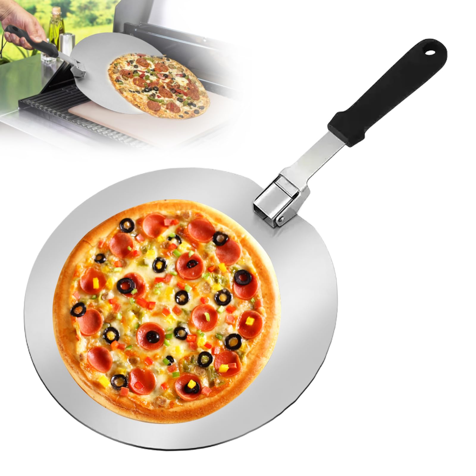 Pala Per Pizza In Acciaio Inox 12 Pollici - Manico Pieghevole, Per Forno E BBQ - Foto 6