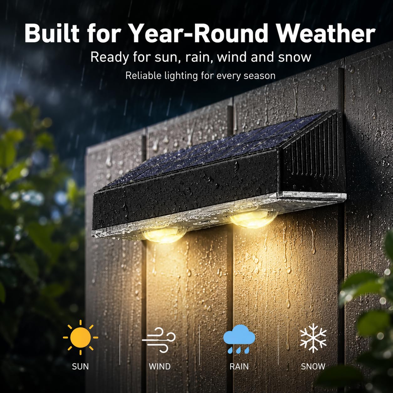 auvstar Lampada Solare da Esterno di 8 Pezzi,Luci Solari Esterno Energia Bianco Caldo Illuminazione per Esterni,Applique da Solare IP65 Fissaggio Magnetico Vite per Giardino Camper Roulotte Terrazza