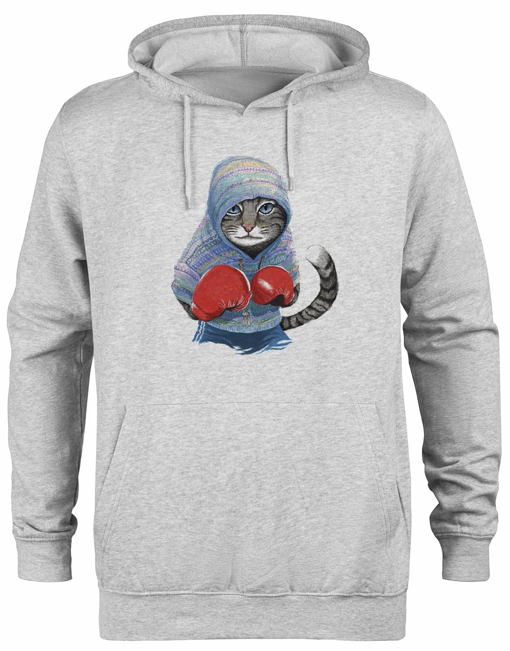Boxing Ca Felpa con Cappuccio Unisex con Cappuccio Grigio