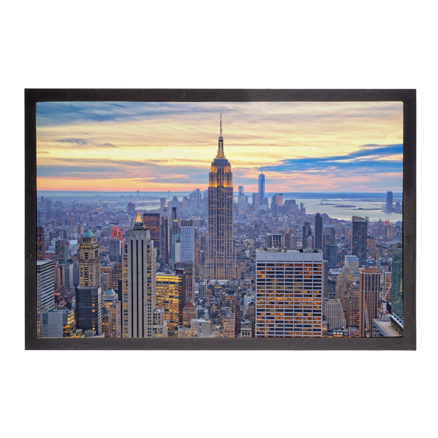Paillasson New York Manhattan 75x50cm tapis d'entrée Empire State Building de nuit