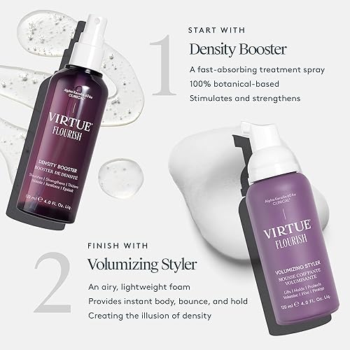 Miniatura 6 de Virtue Spray de refuerzo de densidad Flourish para adelgazar el crecimiento del cabello