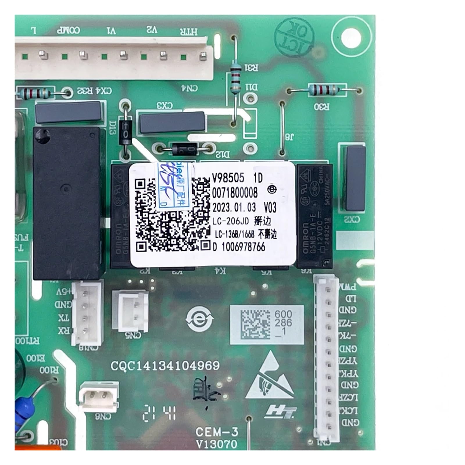 Carte Mère Réfrigérateur Haier - PCB Power Control Board 0061800068 / 0061800068A / 0061800068B - Pièce De Rechange Compatible