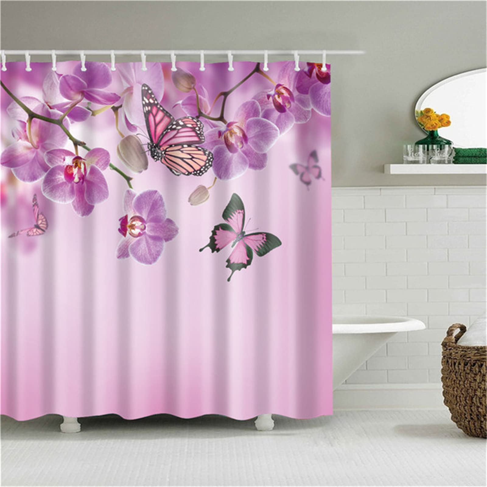 Rideau de douche grand format lavable et imperméable en polyester de haute densité