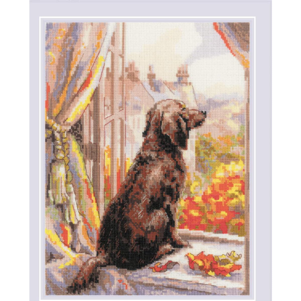 Riolis counted cross stitch kit ""Lets go for a walk"", 18x24cm, DIY