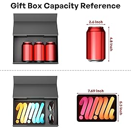 RYDDOY 5 Pack Black Gift Box, 9.5x6x3\'\' Gift boxes for Presents with Lids Magnetic Closure Rectangle Collapsible for Groomsman Proposal Box, Wedding, Christmas, Halloween, Birthday Gift Packging