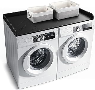 Washer Dryer Countertop with 2 Pack Storage Baskets, Wood...