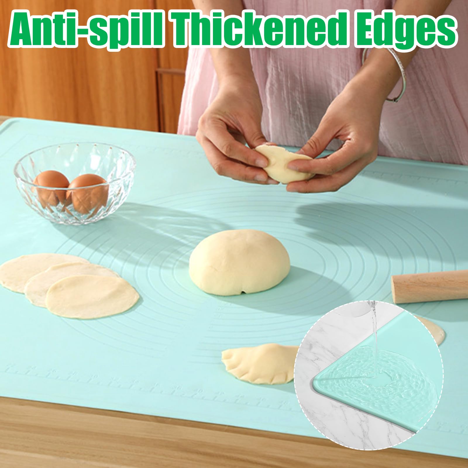 Tappetino Silicone Per Impasto 65x45cm - Antiaderente, Resistente Al Calore, Con Accessori