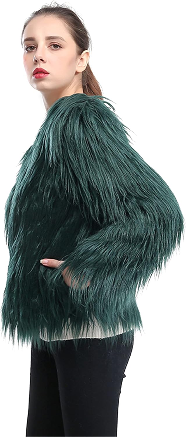Shaggy Faux Fur Coat Jacket 