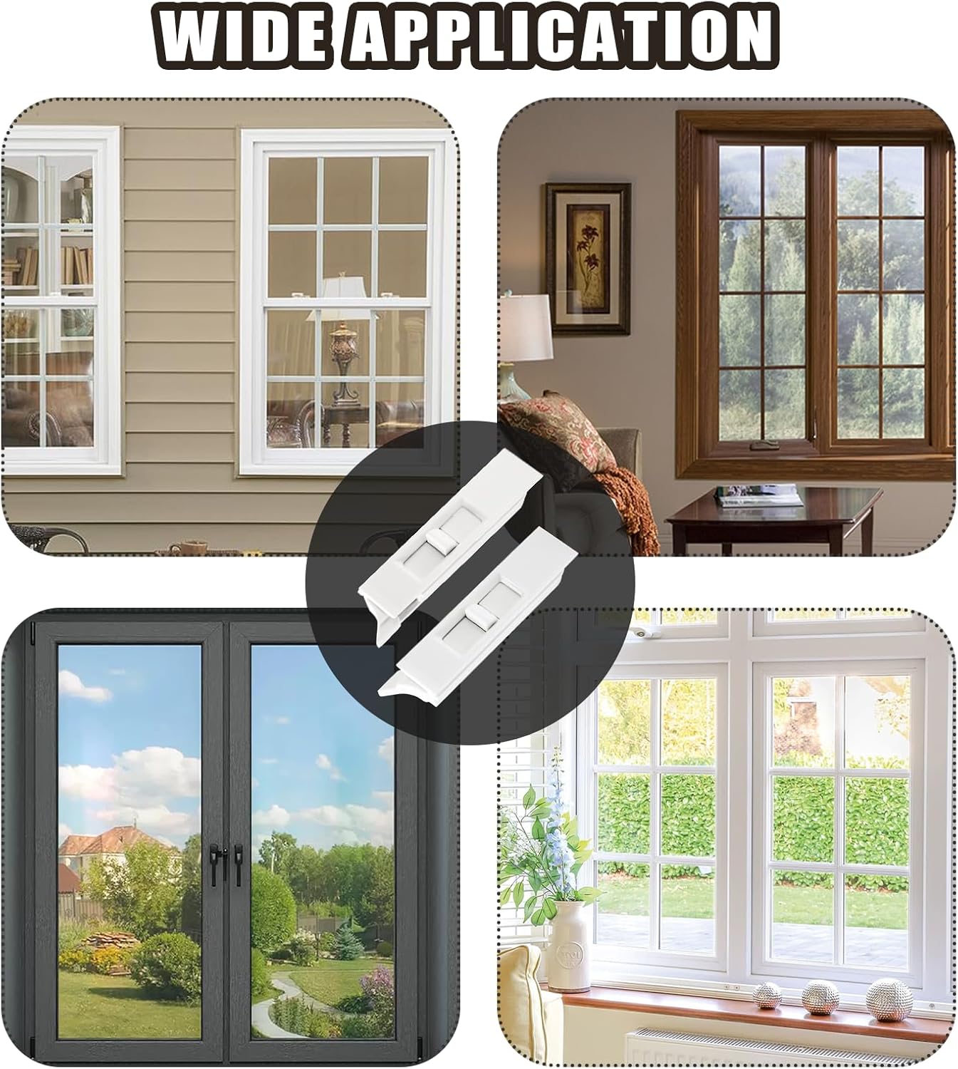 Biaungdo 4 Pairs Tilt Latch, Plastic Construction Window Tilt Latch Replacement, White Snap-in Latch Pairs Spring Loaded Window Latch Lock for Window Replacement Parts(Style A)