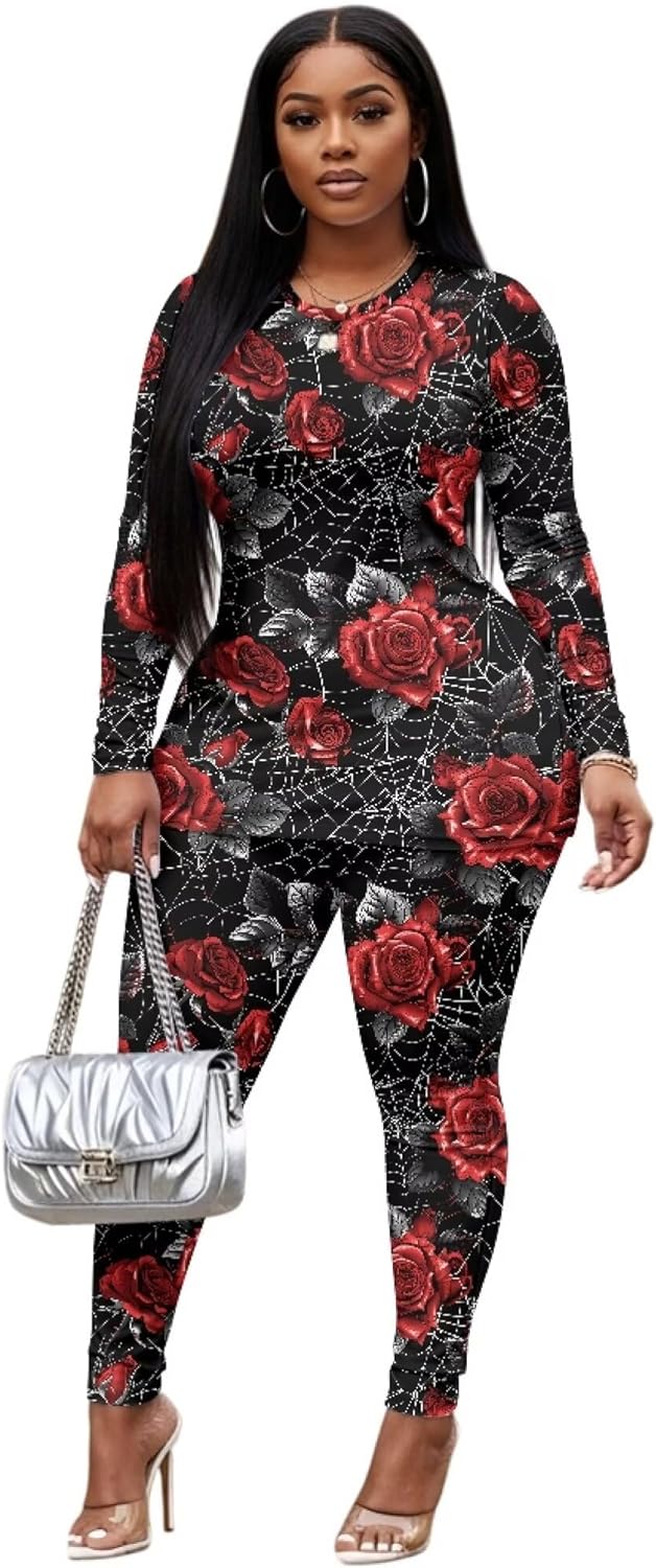 Workout Sets for Women 2 Piece Long Sleeve Top and Leggings Loungewear Suitable for Gym Yoga Pilates S - 5XL
