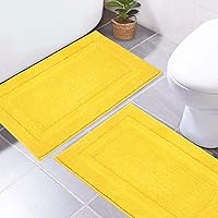 Vista 30 de SHACOS Juego de 2 alfombras de baño suaves y esponjosas de color blanco de 16 x 24 + 20 x 32 pulgadas, alfombras de baño antideslizantes y lavables