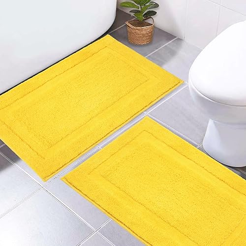 Miniatura 30 de SHACOS Juego de 2 alfombras de baño suaves y esponjosas de color blanco de 16 x 24 + 20 x 32 pulgadas, alfombras de baño antideslizantes y lavables