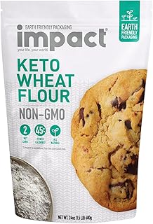 Impact - Keto Wheat Flour: Keto Blend, 2 Net Carbs, 45% Fewer Calories - Non-GMO Substitute for Conventional Flour - Resistant Wheat Starch - 1.5lb