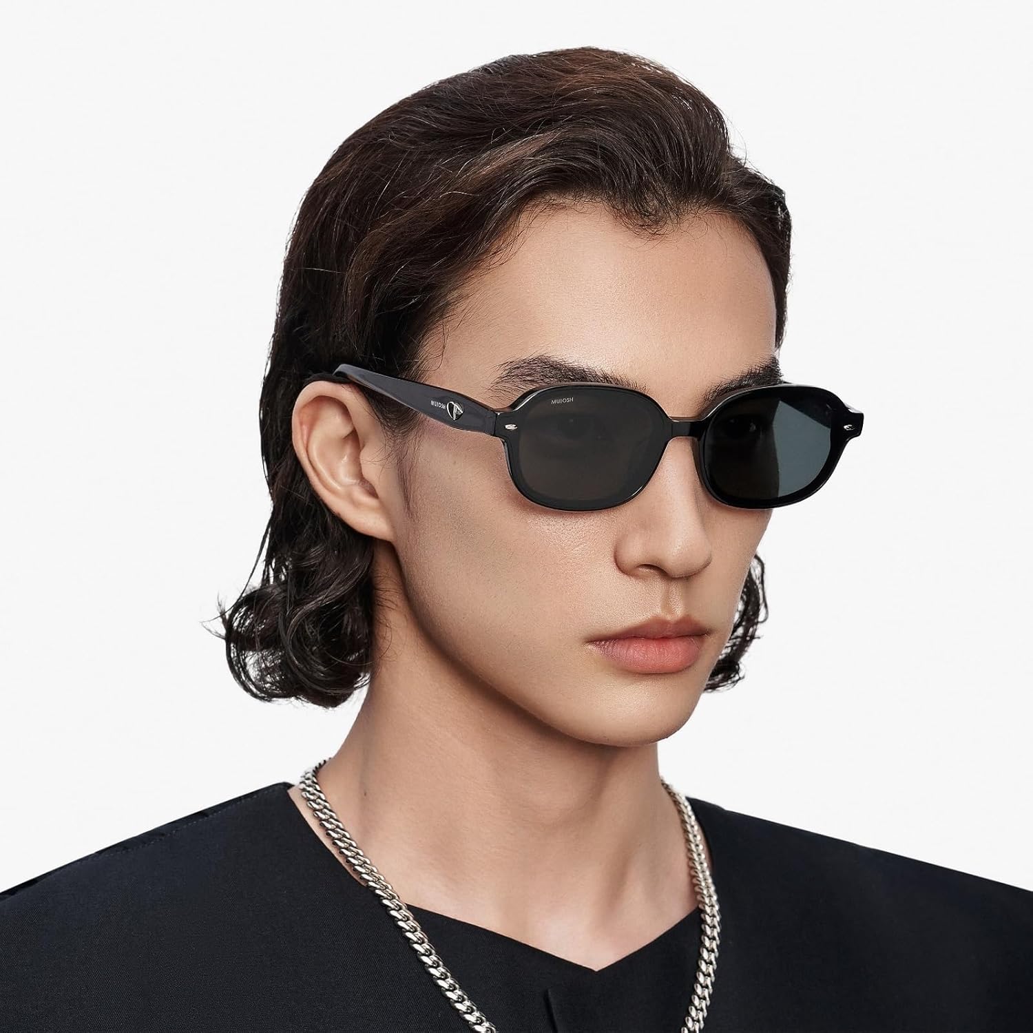 MUJOSH Trendy Retro 90s Y2k Rectangle Polarized Sunglasses for Women Men, Exclusive Eyewear Brand of EssilorLuxottica - Image 2