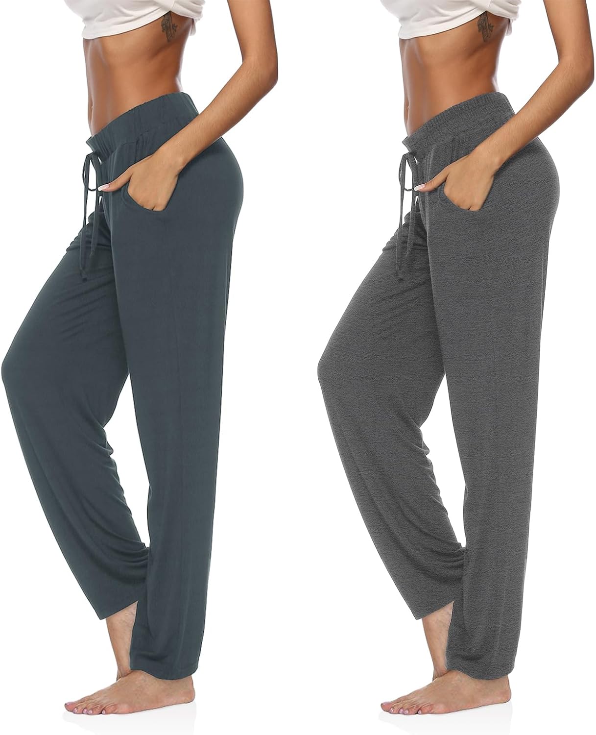 DIBAOLONG Womens Yoga Pants Wide Leg Comfy Drawstring Loose Straight Lounge Running Workout Legging