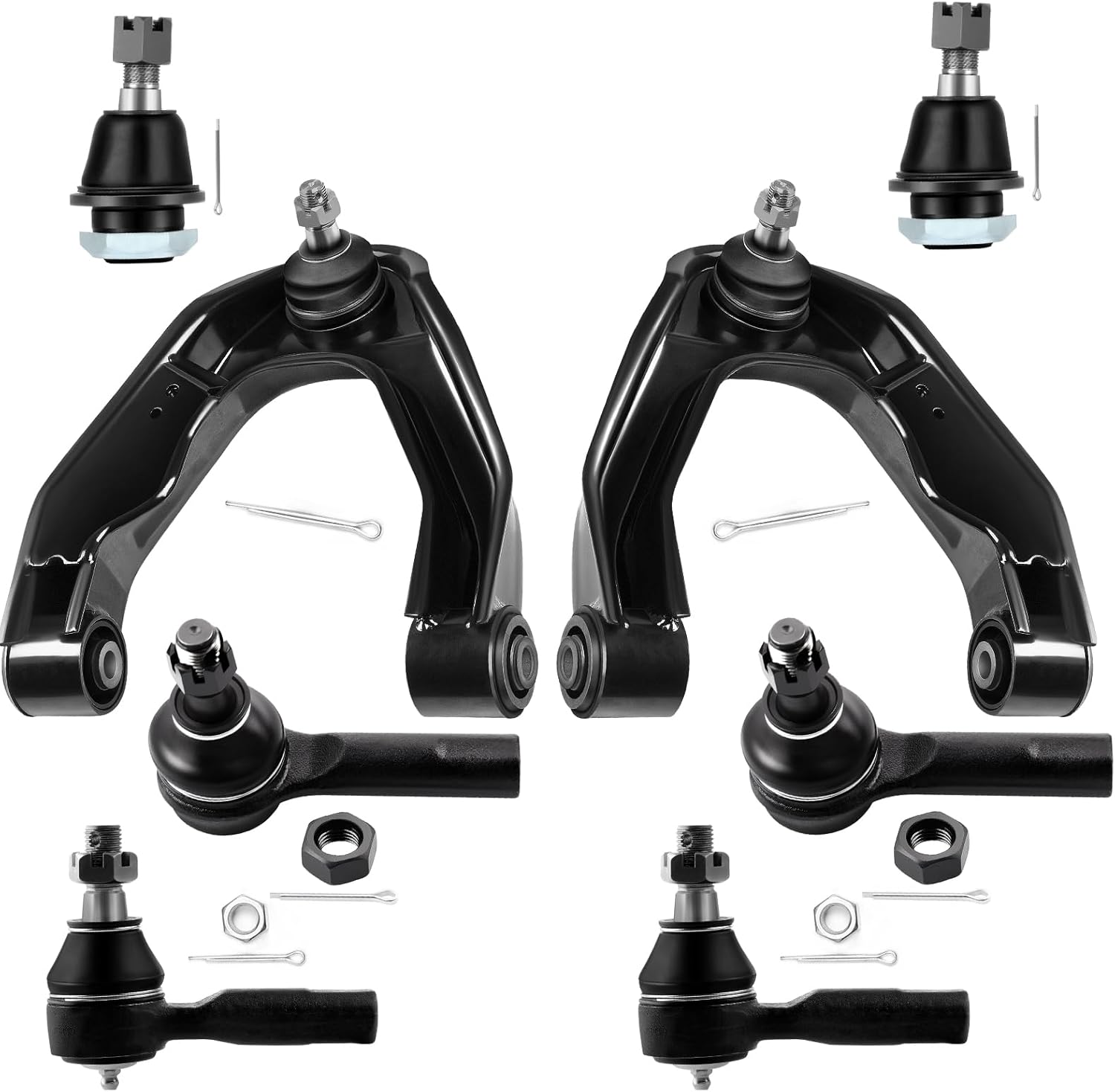 OCPTY - New 8-Piece fit for Nissan Frontier for Nissan Xterra 2000 2001 2002 2003 2004-2 Upper Control Arm Ball Joint 2 Outer Tie Rod 2 Inner Tie Rod 2 Lower Ball Joint
