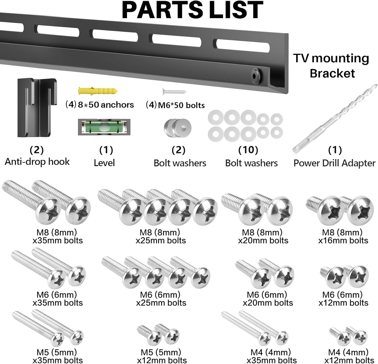 No Stud TV Wall Mount for 32-75 Inch TVs, Drywall Studless TV Wall Mount, TVs Drywall Mounting Load Up to 150 Lbs, Low Profile, VESA 100x100mm to 600x400mm, Easy to Install